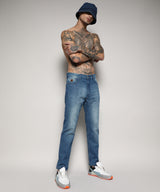 Men's Tapered Medium-Wash Denim Jeans