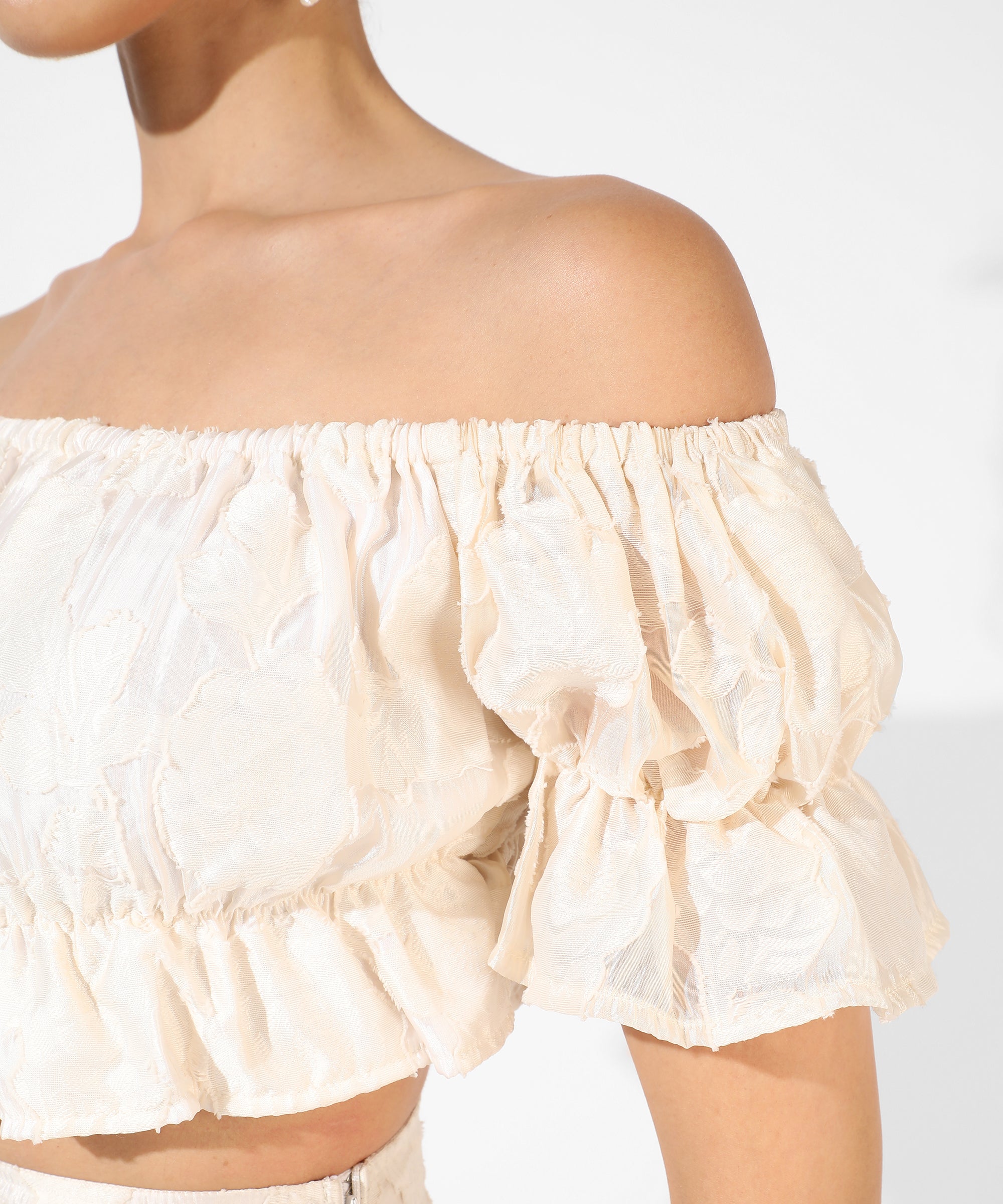 Women's Off-White Embroidered Co-Ord Set