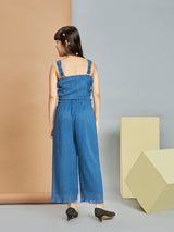 Girls Blue Party Wear Pant Set