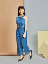 Girls Blue Party Wear Pant Set