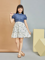 Girls Blue Party Dress Set