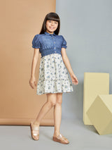 Girls Blue Party Dress Set