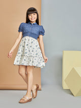 Girls Blue Party Dress Set