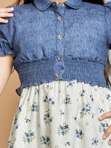 Girls Blue Party Dress Set