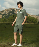 Men's Green Casual Half Sleeve Co-ords Set