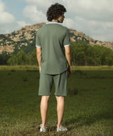 Men's Green Casual Half Sleeve Co-ords Set