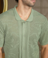 Men's Green Casual Solid Half Sleeve Shirt