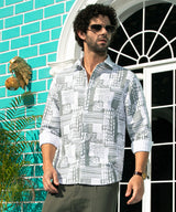 Men's Grey Casual Full Sleeve Printed Shirt