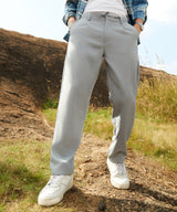 Men's Cloud Grey Tailored Linen-Blend Trouser