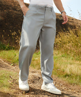 Men's Cloud Grey Tailored Linen-Blend Trouser