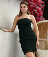 Women's Onyx Black Pleated Mini Dress