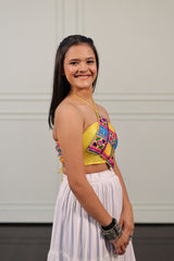 Women's Yellow Embroidered Festive Wear Blouse