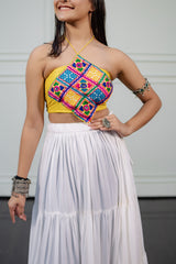 Women's Yellow Embroidered Festive Wear Blouse