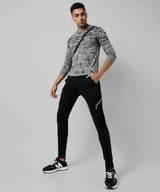 Men's Grey Printed Regular Fit Casual Tshirt