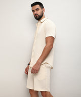 Men's Yellow Casual Half Sleeve Co-ords Set