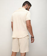 Men's Yellow Casual Half Sleeve Co-ords Set