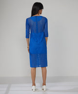 Women's Blue Ditsy Floral Solid Dress