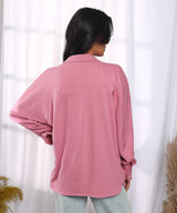 Women's Rouge Pink Solid Woven Casual Shirt