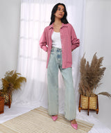 Women's Rouge Pink Solid Woven Casual Shirt
