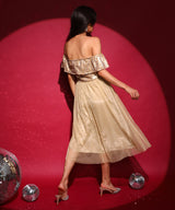 Women's Champayne Gold Sequin Block Dress