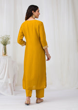 Women's Yellow Sequins Raw Silk Readymade Salwar Suit