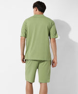 Men's Green Casual Half Sleeve Co-ords Set