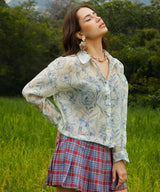 Women's Steel Blue Primrose Casual Oversized Shirt
