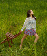 Women's Steel Blue Primrose Casual Oversized Shirt