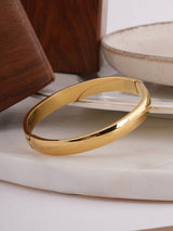 Women's Gold Plain Bangles Bracelet Waterproof & Anti-Tarnish