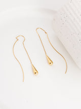 Women's Gold Water Drop Tassel Earrings Waterproof & Anti-Tarnish