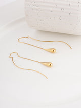 Women's Gold Water Drop Tassel Earrings Waterproof & Anti-Tarnish