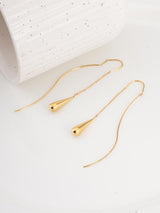 Women's Gold Water Drop Tassel Earrings Waterproof & Anti-Tarnish