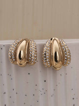 Women's Radiant Gold & Crystal Luxe Earrings Waterproof & Anti-Tarnish