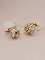 Women's Radiant Gold & Crystal Luxe Earrings Waterproof & Anti-Tarnish