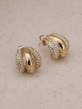 Women's Radiant Gold & Crystal Luxe Earrings Waterproof & Anti-Tarnish