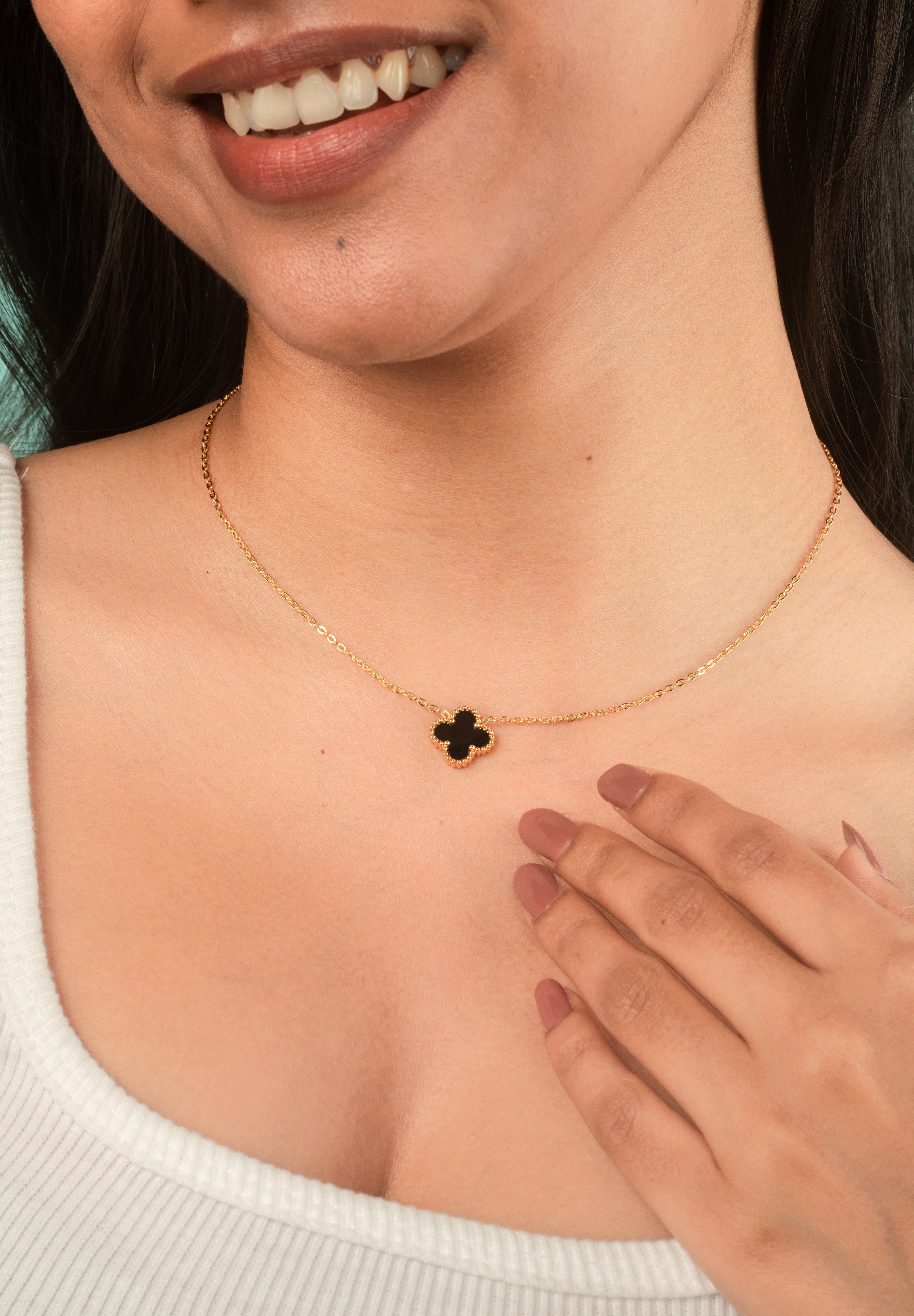 Women's Black Casual Chain Pendant