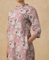 Women's Pink Casual Three Quarter Sleeves Dress