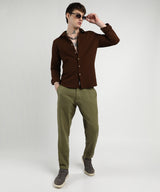 Men's Chocolate Brown Ripple Box Shirt