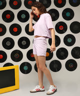 Women's Lilac Solid Knit Casual Co-Ord Set