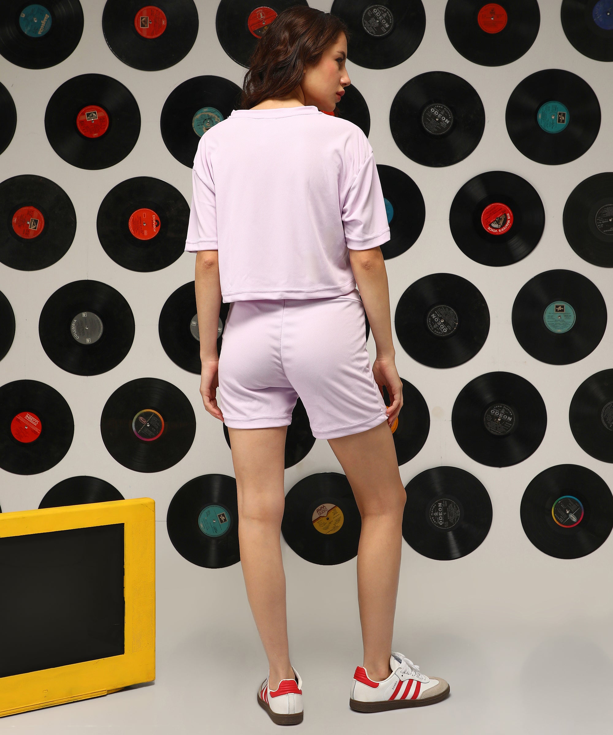 Women's Lilac Solid Knit Casual Co-Ord Set