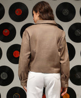 Women's Ash Brown Solid Wrap Casual Shirt