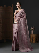 Women's Kota Doria Cotton Pink Printed Designer Saree with Blouse Piece