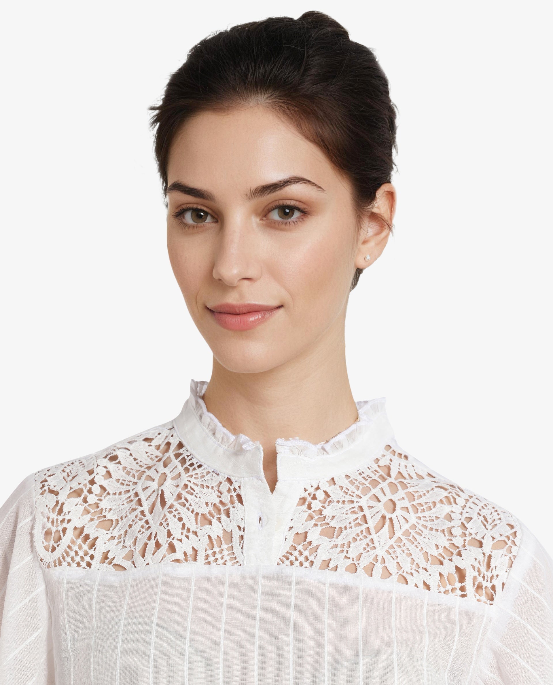 Women's White Casual Half Sleeves Top