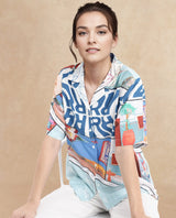 Women's Multicolor Casual Half Sleeves Top