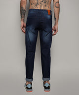 Men's Navy Blue Torn Denim Jeans