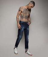 Men's Navy Blue Torn Denim Jeans