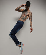 Men's Navy Blue Torn Denim Jeans