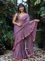 Women's Purple Mul Cotton Saree
