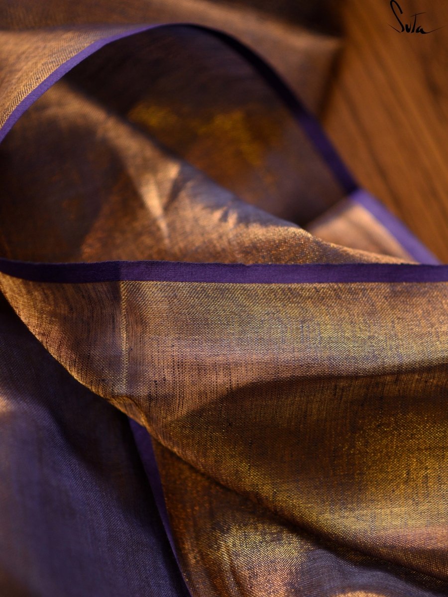 Women's Purple Casual Linen Saree