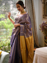 Women's Purple Casual Linen Saree